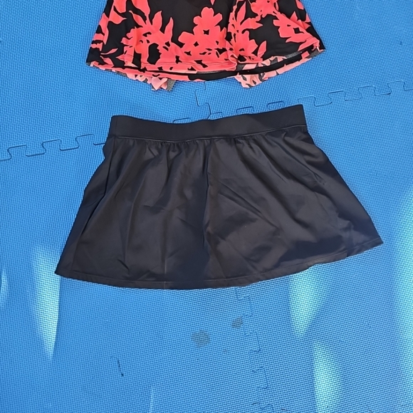Nwt Aqua Green Women's UPF 50 Tiered Tankini And Skirt Bottom Set Size M - Picture 12 of 12